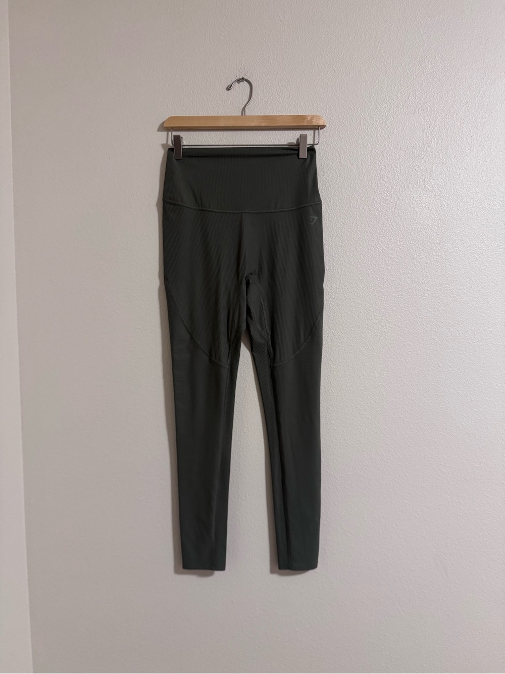 Gymshark Olive Ribbed High-Waist Leggings